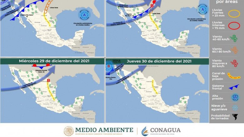 Se prevén lluvias ligeras a moderadas y frio