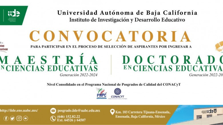 Convocan a ingresar a la Maestría y el Doctorado en Ciencias Educativas del IIDE