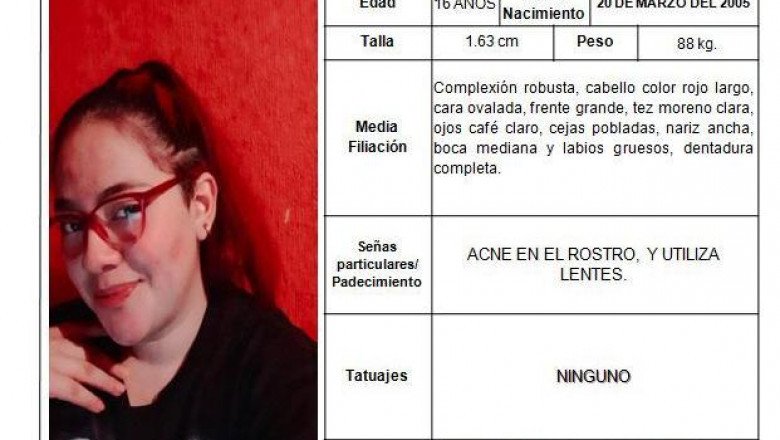 Familiares buscan a Andrea Barragán Gaspar, de 16 años de edad