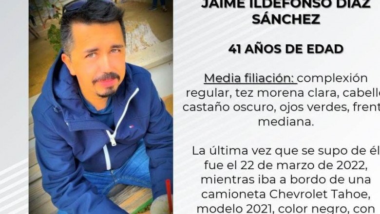 Familiares buscan a Jaime Ildefonso Díaz Sánchez de 41 años de edad