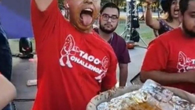Hombre gana 50 mil pesos por comer 50 tacos en dos minutos (VIDEO)