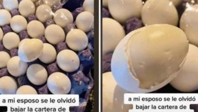Olvidan cartera de huevos en el carro y se cuecen a la perfección