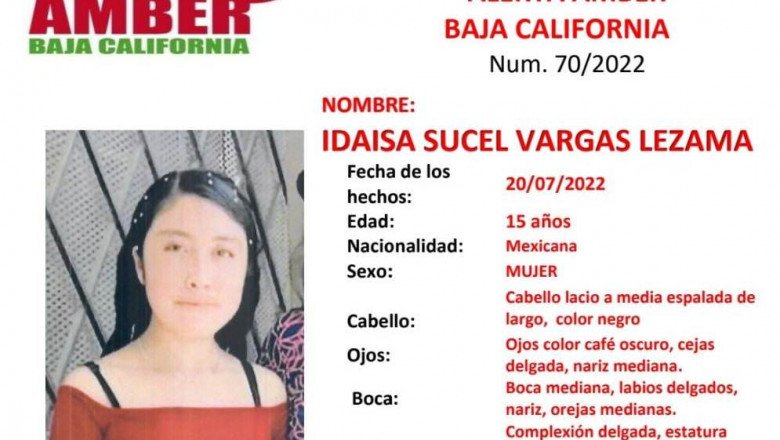 Se activa alerta Amber por la menor Idaisa Vargas de 15 años de edad