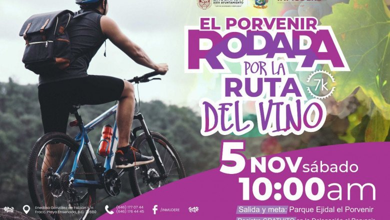 Invitan a “Rodada Por la Ruta del Vino” en El Porvenir