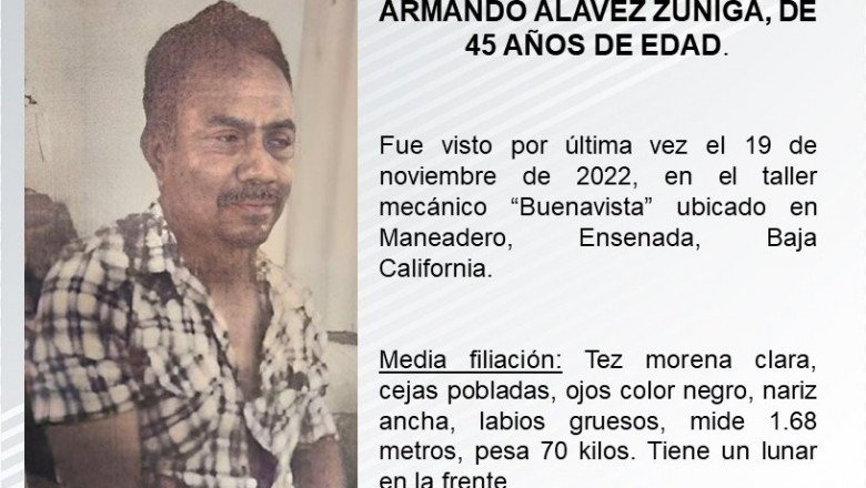 Buscan a Armando Alavez Zúñiga, de 45 años de edad