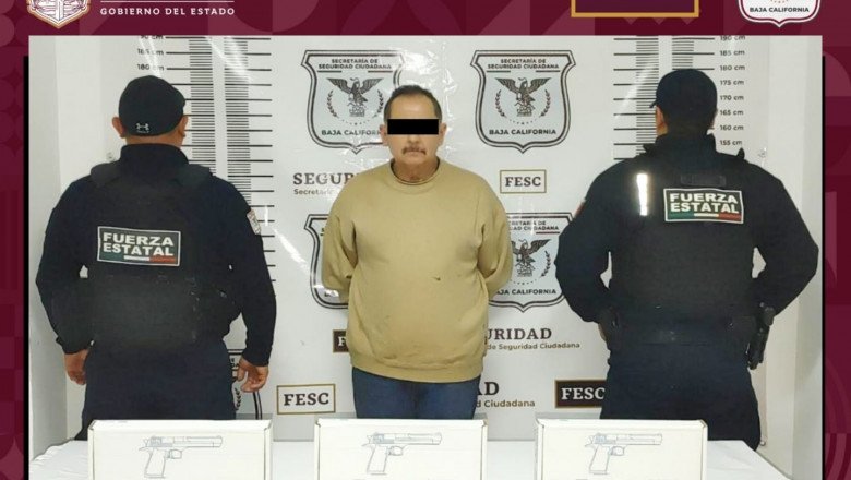 Detienen a sujeto en posesion de 3 armas cortas en Maneadero