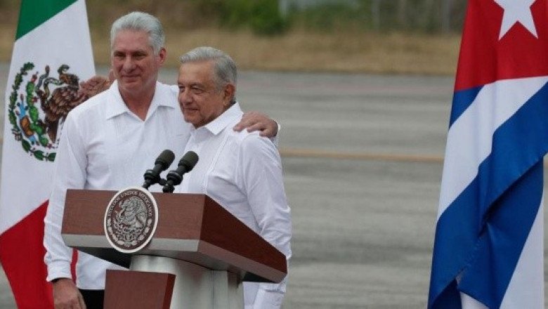 López Obrador recibe al presidente de Cuba, Miguel Díaz-Canel, en Campeche