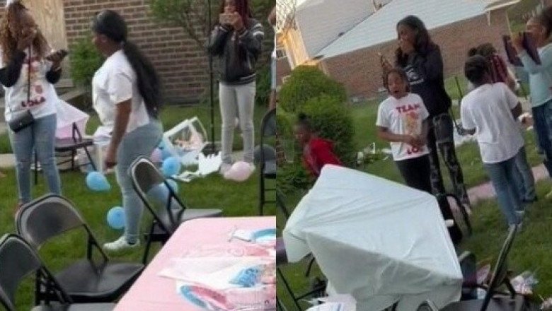 Embarazada destruye su fiesta porque no le gustó el sexo del bebé (VIDEO)
