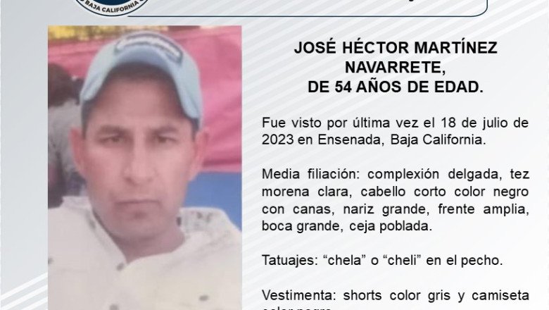 Buscan a José Héctor de 54 años de edad