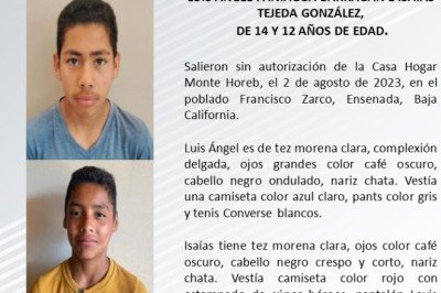 Lanza Fiscalía pesquisa para localizar a dos menores de 14 y 12 años de edad