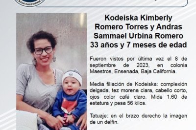 Buscan a Kodeiska Kimberly Romero y Andras Sammael de 7 meses de edad