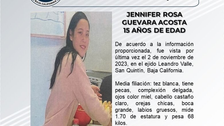 Familiares buscan a Jennifer Guevara Acosta, de 15 años de edad