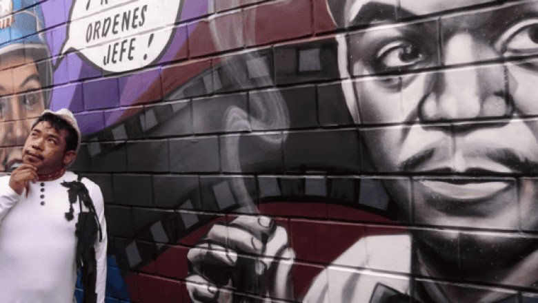 Desvelan mural en homenaje a Cantinflas en su histórica vecindad natal