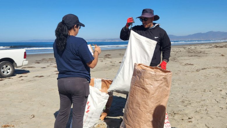 Retiran más de 100 kg de basura en lengüeta arenosa