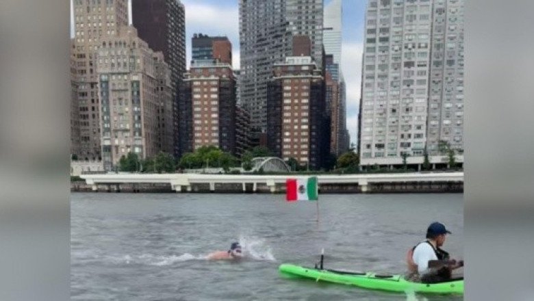 Mexicano rompe récord en aguas abiertas de Manhattan
