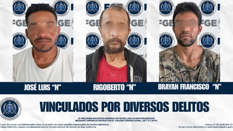 Vinculan a tres por diversos delitos en Ensenada