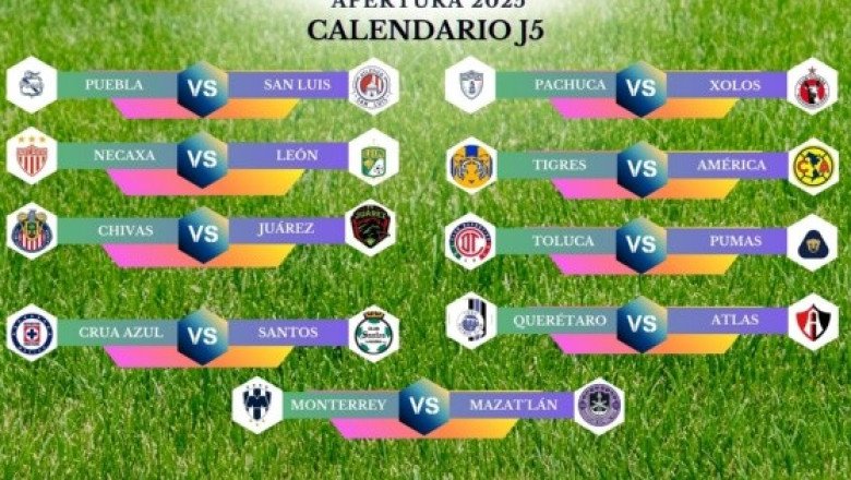 Calendario de partidos de la J5 de la Liga MX