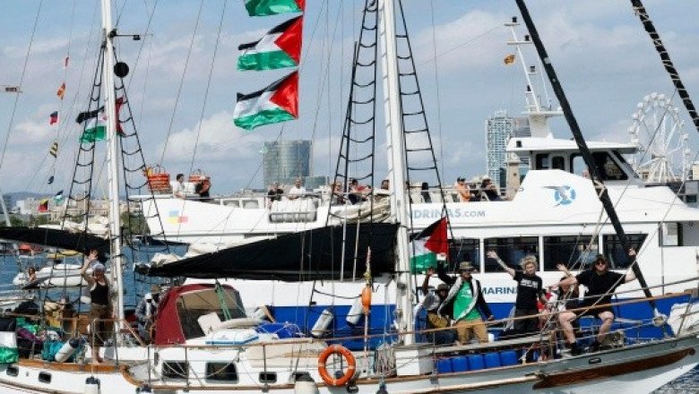 Flotilla solidaria con Gaza parte de Barcelona con una veintena de barcos
