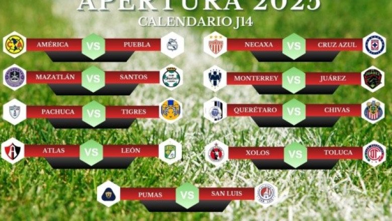 Calendario de partidos de la J14 del Apertura 2025