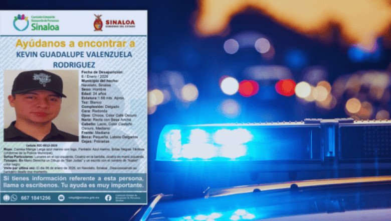 Buscan a policía municipal de Navolato desaparecido