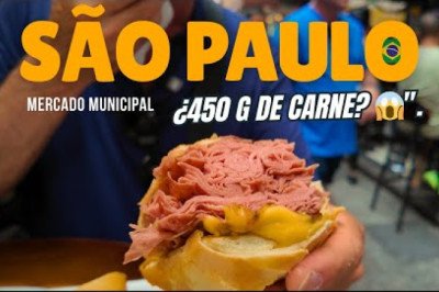 Comiendo el Sándwich de Mortadela GIGANTE