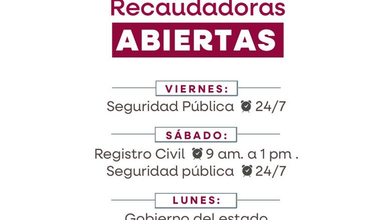 Registro Civil y Recaudación de Rentas brindarán servicio en horario especial durante días feriados