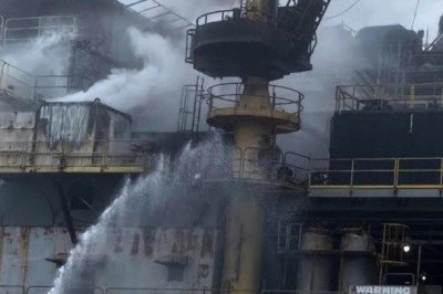 Explosión en plataforma petrolera en la costa de California provoca incendio y evacuación