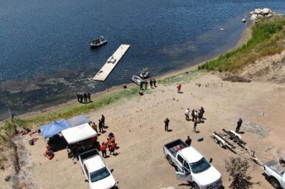 Se implementó un operativo acuático en la presa Emilio López