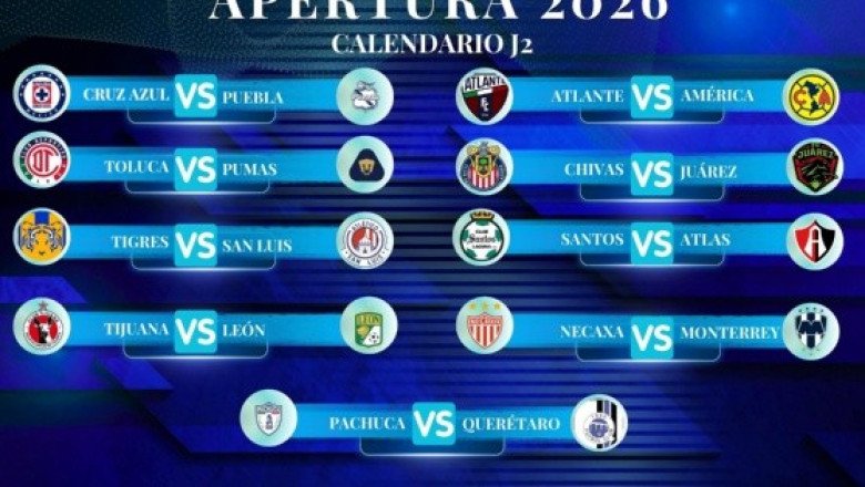 Calendario de partidos de la J2 del Apertura 2026